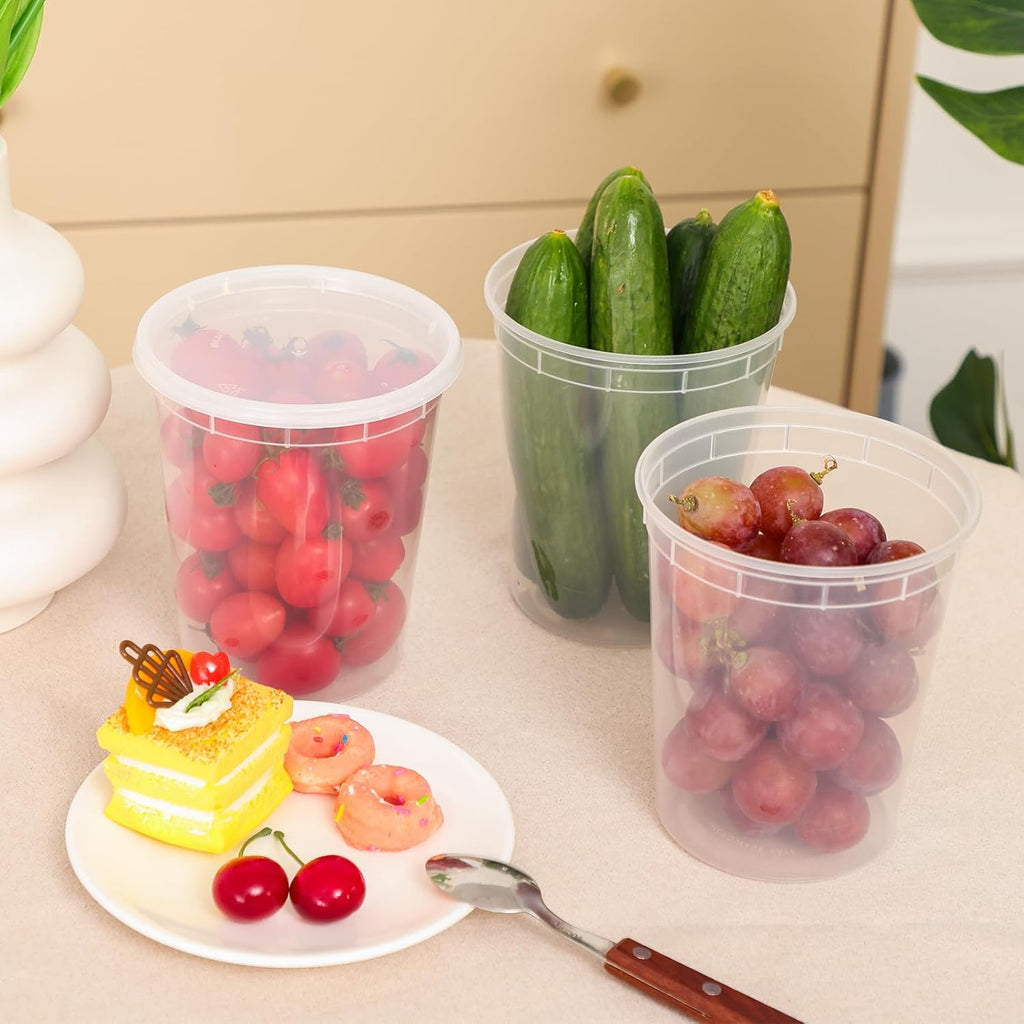 60 Sets 32 Oz Soup Containers with Lids P813292