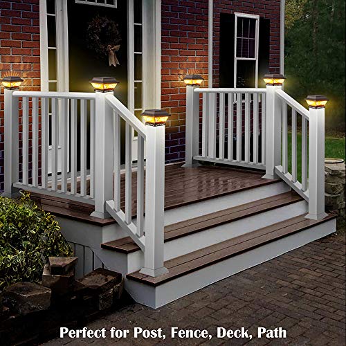2 Pack Black Metal Solar Post Cap Lights Q37023