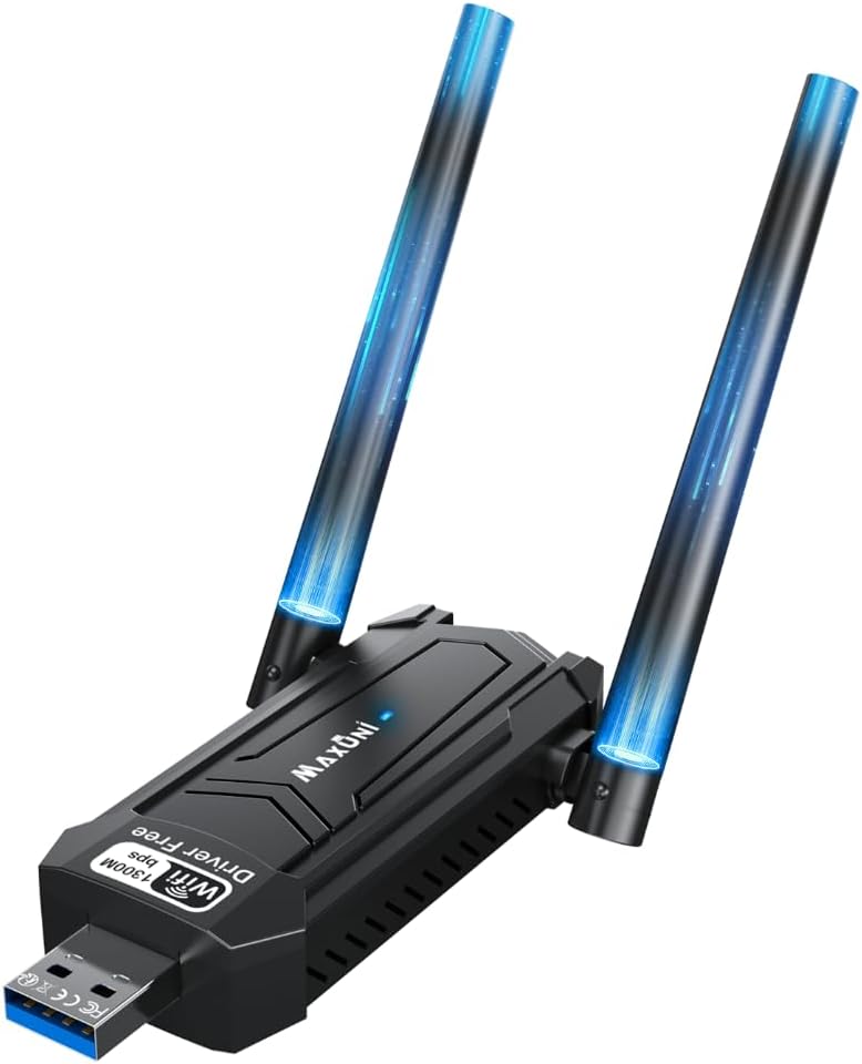 AC1300Mbps Dual Band USB 3.0 WiFi Adapter with 2.4GHz/5GHz and Dual 5dBi Antennas R24577