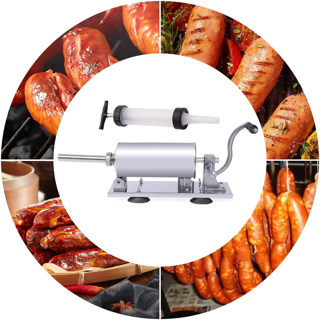8LBS/4L Manual Stainless Steel Sausage Stuffer D347