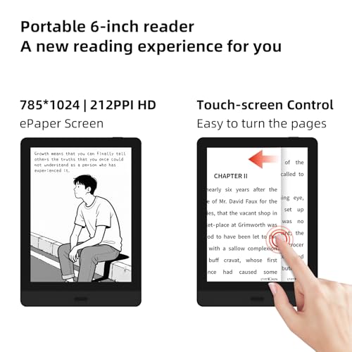 Black 6-Inch E-Ink Tablet with 32GB Storage L818