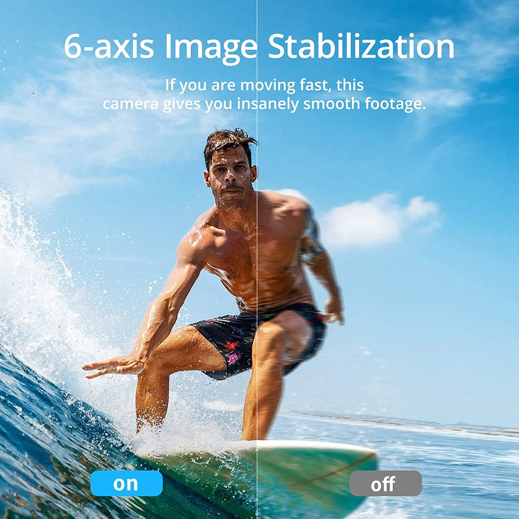 7 in. 4K30FPS 20MP Wi-Fi Action Camera with Touch Screen IPX8 33FT Water Z5890