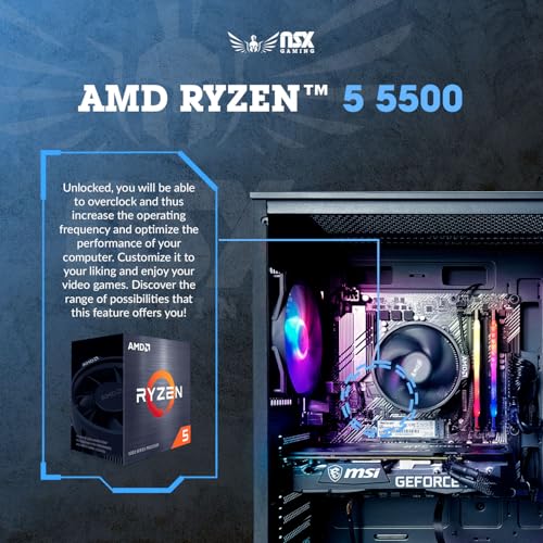 Desktop PC Ryzen 5 5500, RTX 3050 6GB, 16 GB RAM, SSD 480GB M.2 NVME, Mouse and Keyboard Y421
