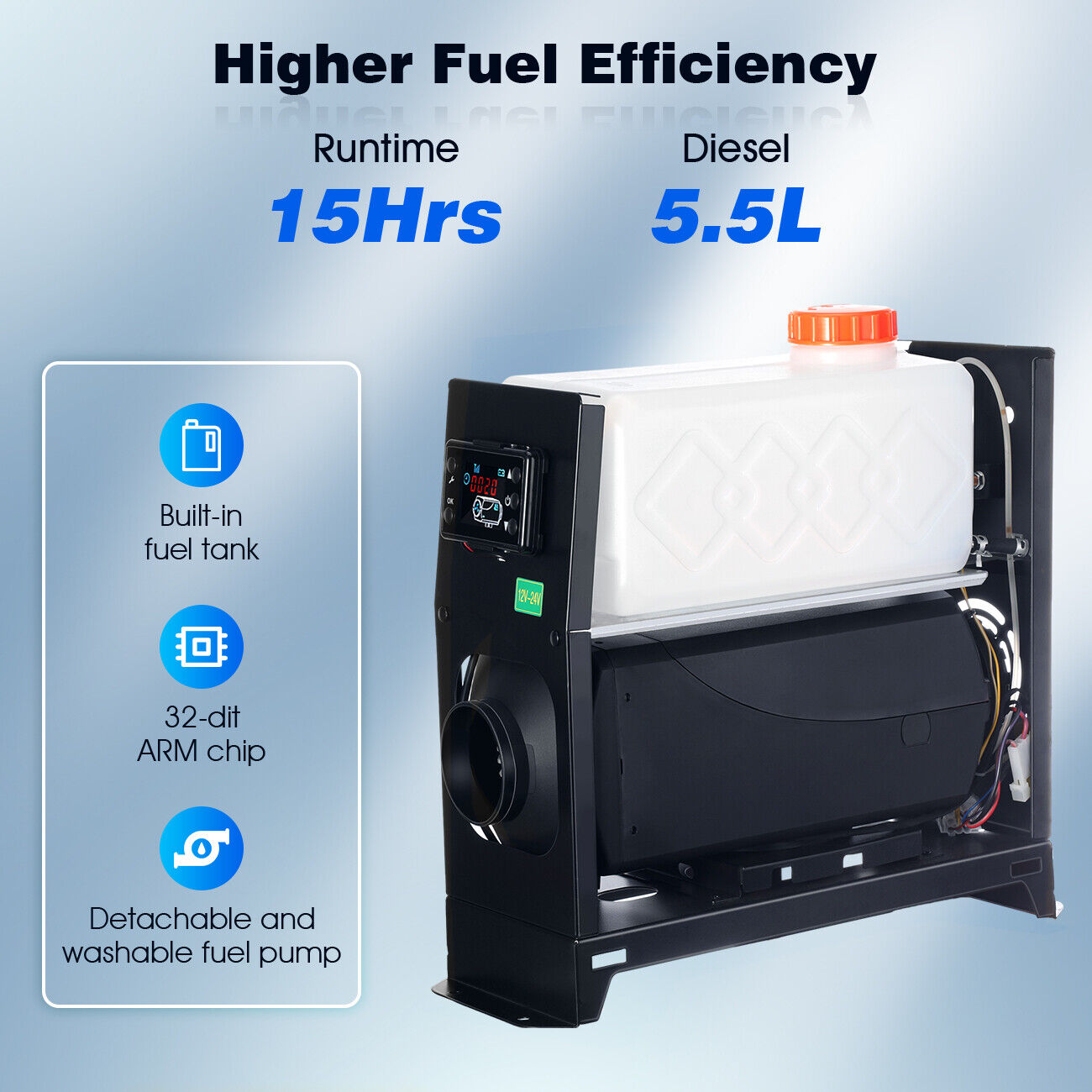 2Pcs 8KW 12V Air Diesel Heater with LCD Switch U389
