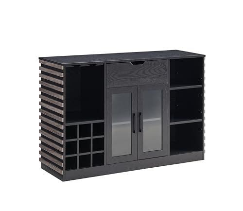 Grey Wine Bar Cabinet with Glass Door & Drawer W5160
