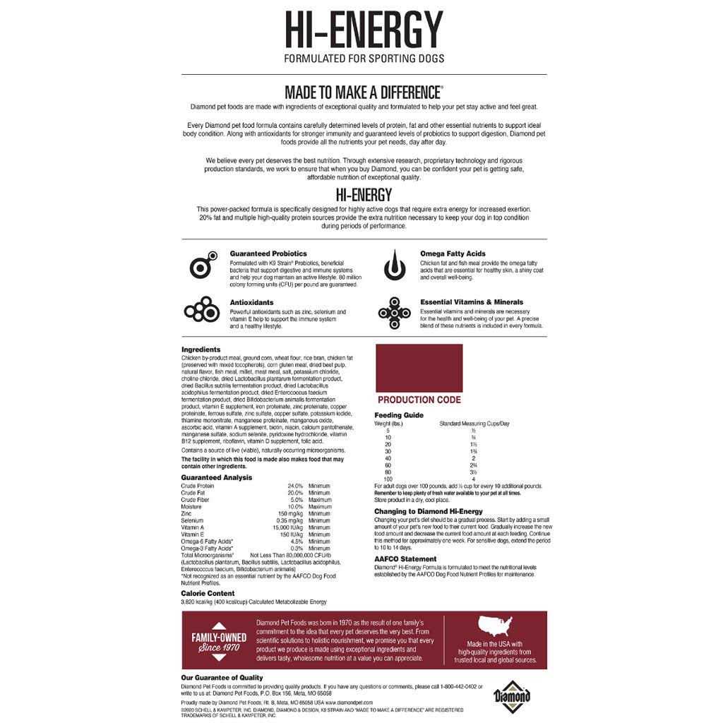 Diamond Hi-Energy Dog Food Z1276