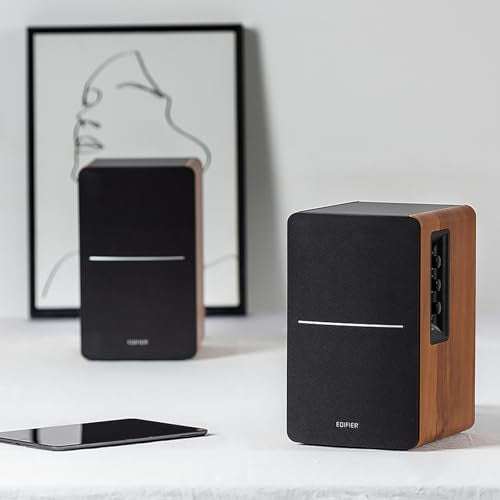 Powered Bookshelf Speakers with Wireless Wi-Fi Audio Streamer T963073