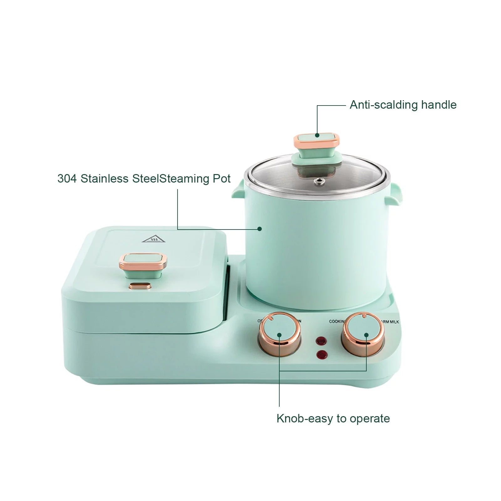 3 in 1 Breakfast Maker Machine with Non-stick Coating Plate X783