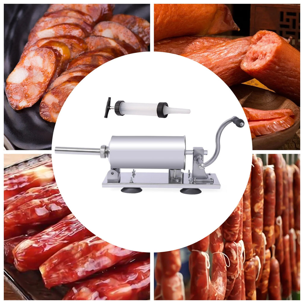 8LBS/4L Manual Stainless Steel Sausage Stuffer D347