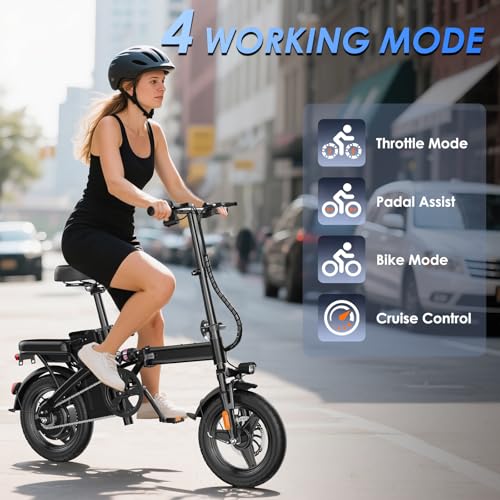 E14 Electric Bike 500W Motor, Folding Ebike 14" 48V 13Ah Removable Battery L300