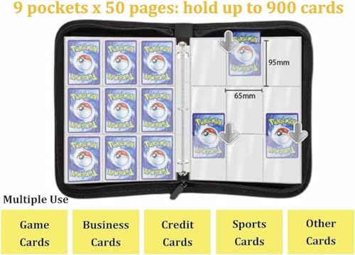 Black 9 Pocket Trading Card Binder with 50 Page Sleeves M57171