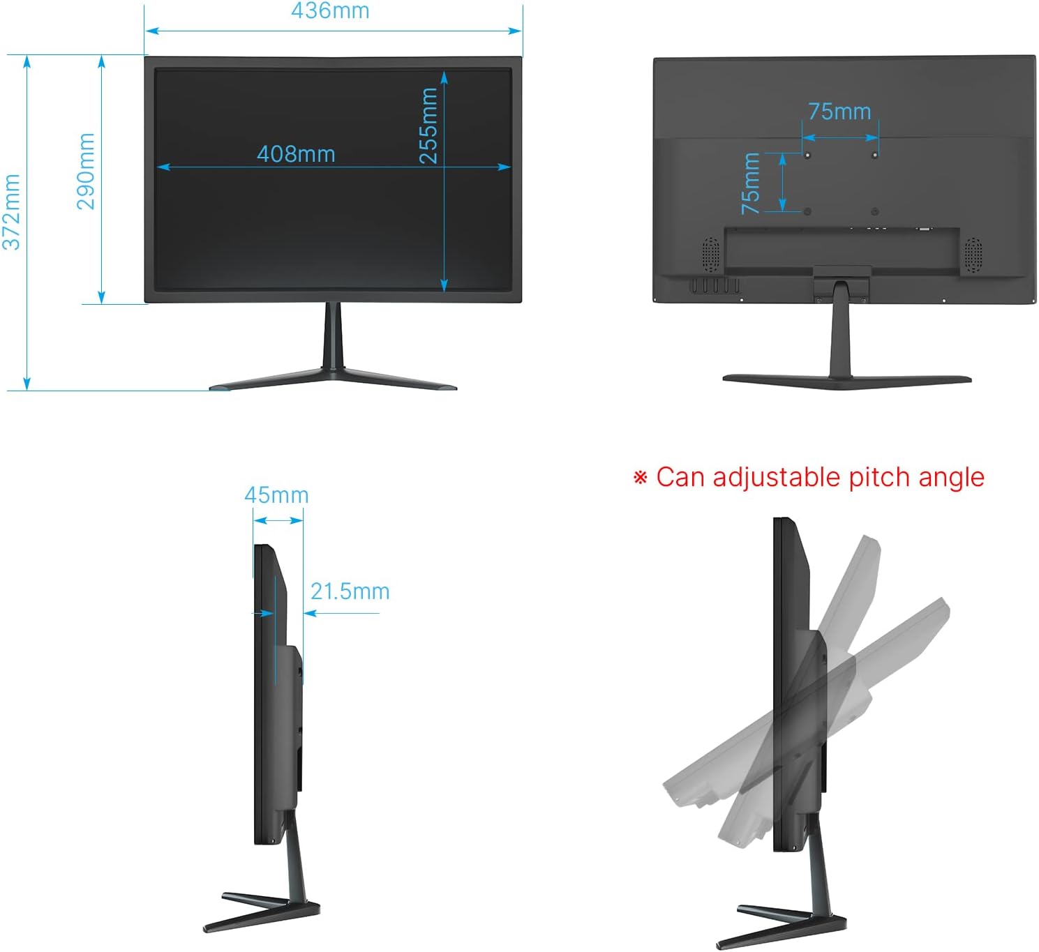 20 Inch LED Computer Display Monitor with Built-in Speaker Q266