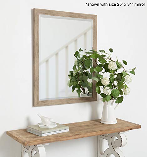 Rustic Brown Framed Rectangle Wall Mirror Y29537