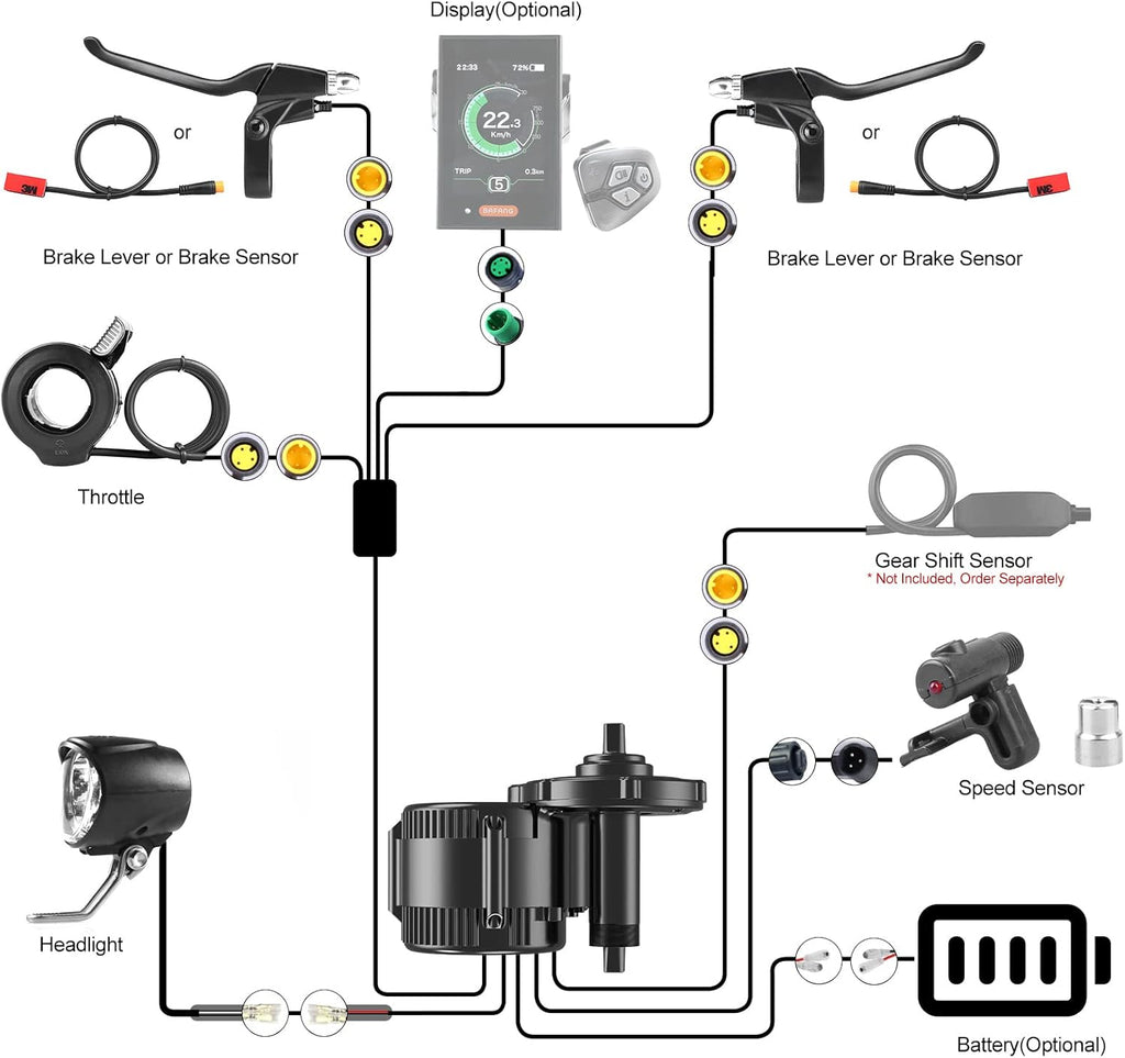 48V 500W Mid Drive Electric Bike Motor Kit H166