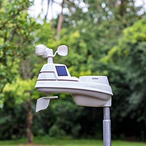 Weather Station with Rain Gauge, Wind Speed/Direction, Indoor Outdoor Thermometer, Wireless Outdoor Sensor, HD Display with Barometer V6619