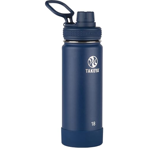 18 oz Midnight Blue Double Stainless Steel Insulated Water Bottle with Spout Lid A327207