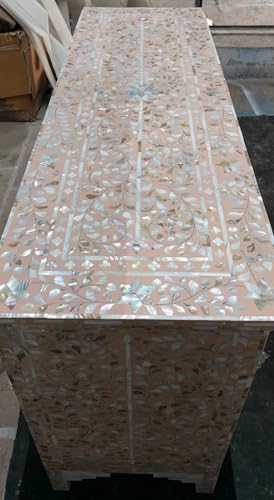Pink Gray Hand Painted Wooden Chest of Drawers E3906