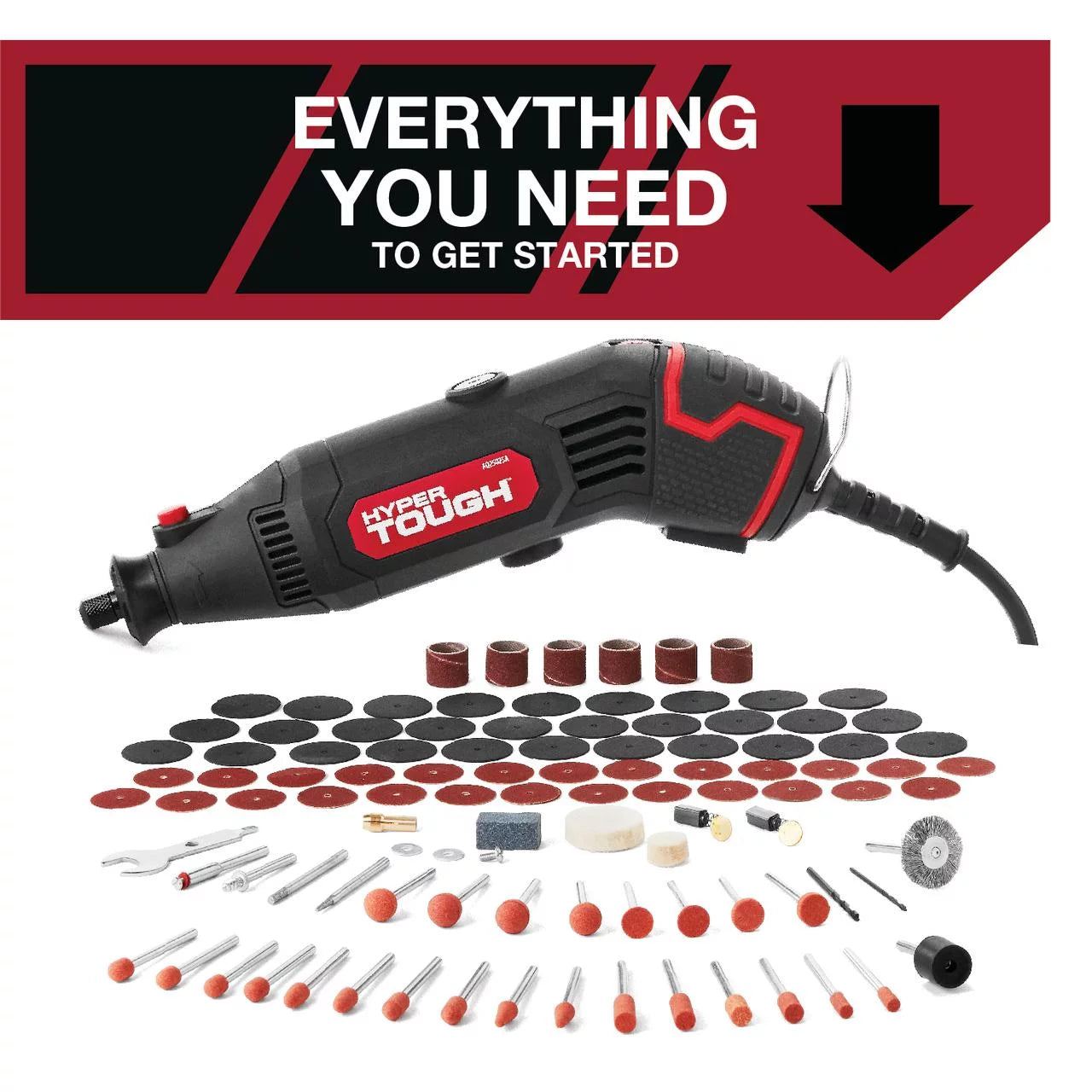 1.5 Amp Corded Rotary Tool with 105 Accessories & Storage Case T33807