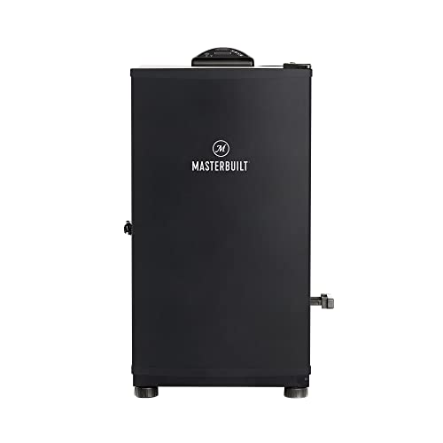 30-inch Digital Electric Vertical BBQ Smoker with Leg Kit and Side Wood Chip Loader in Black F760687