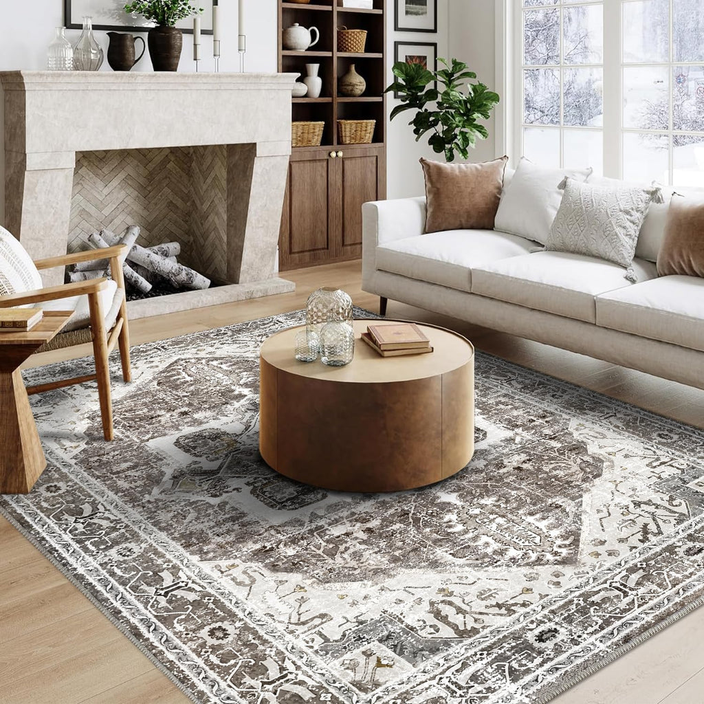 Machine Washable 5x7 Non-Slip Low Pile Area Rug A93950