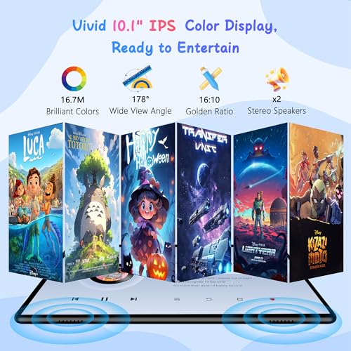 Black 10.1 Inch Tablet with 4G SIM, 3GB+32GB, IPS Display H2374