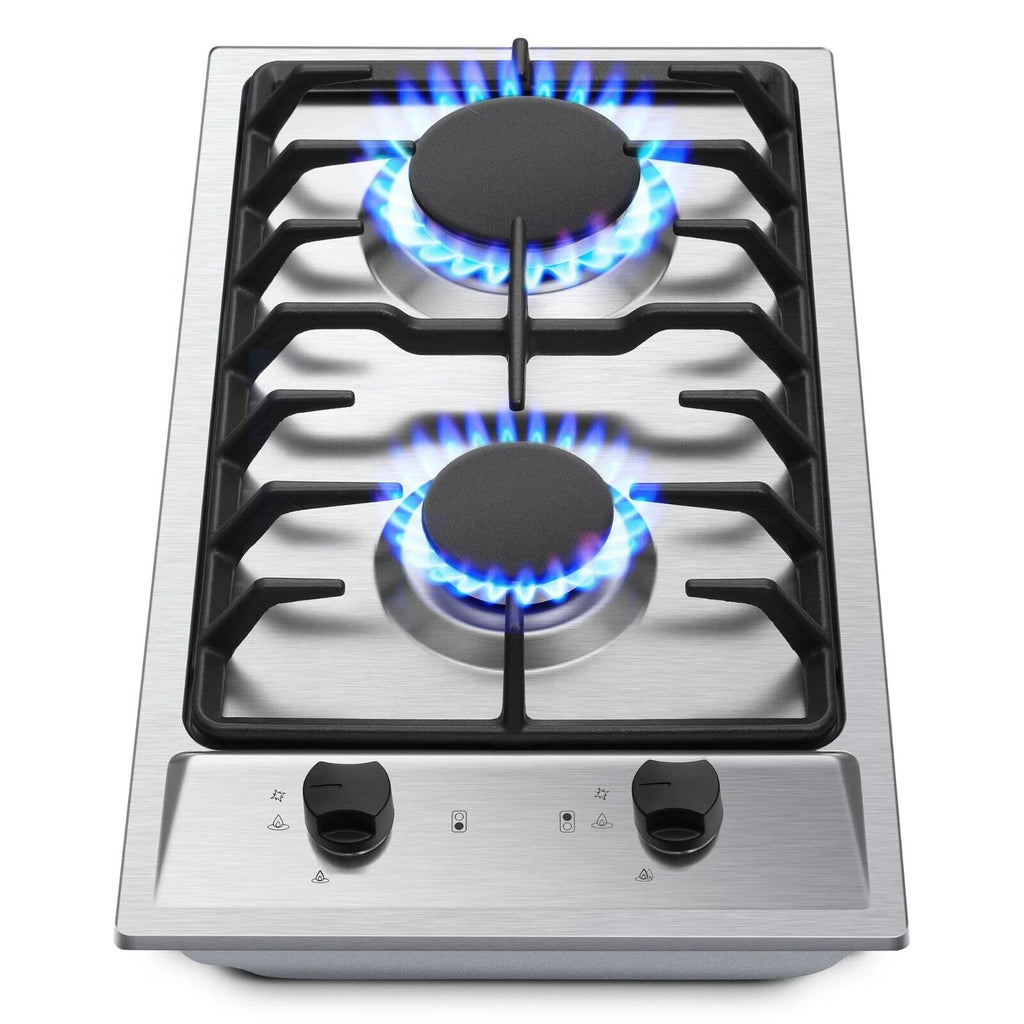 2-Burner 12 inch Stainless Steel Gas Cooktop E7961