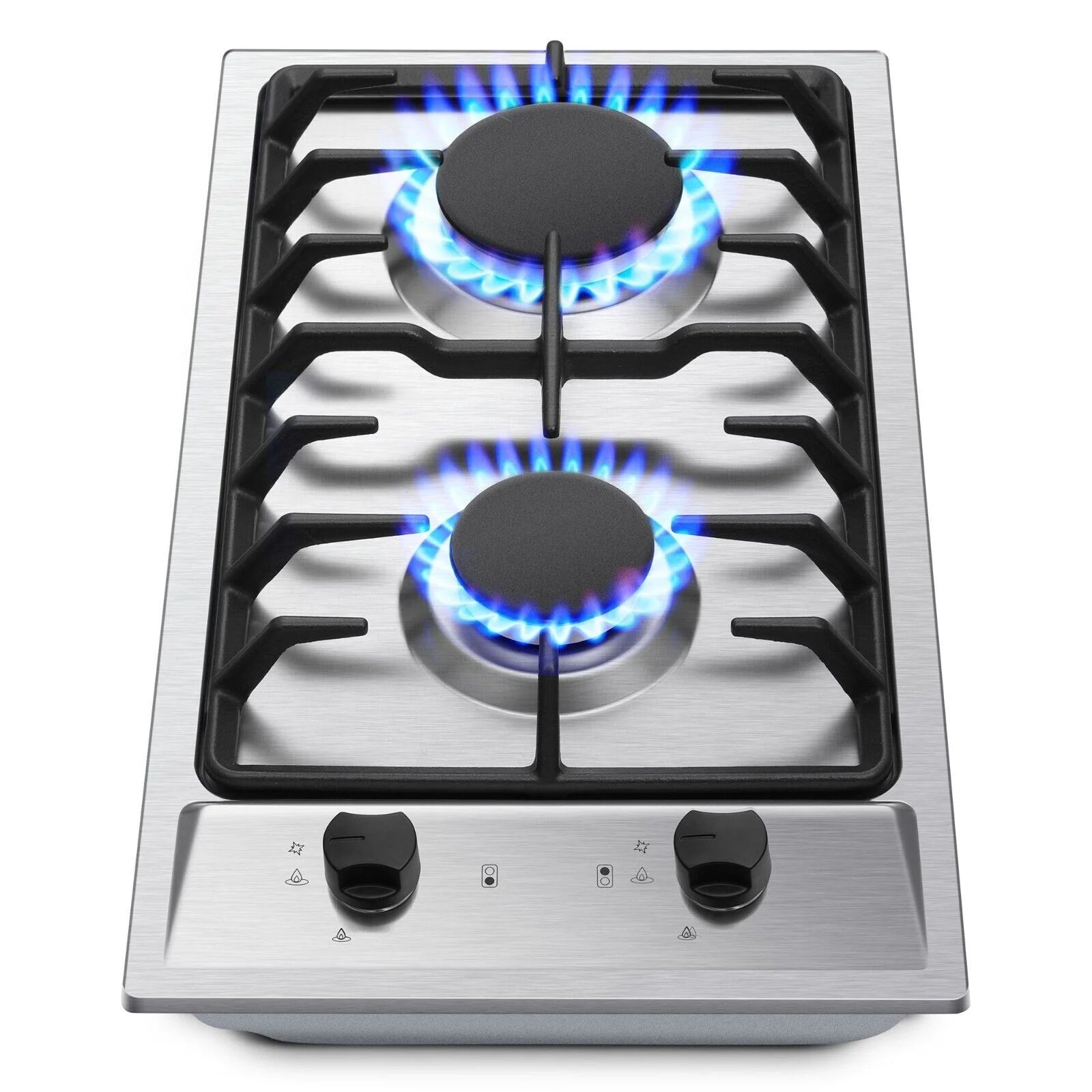 2-Burner 12 inch Stainless Steel Gas Cooktop E7961