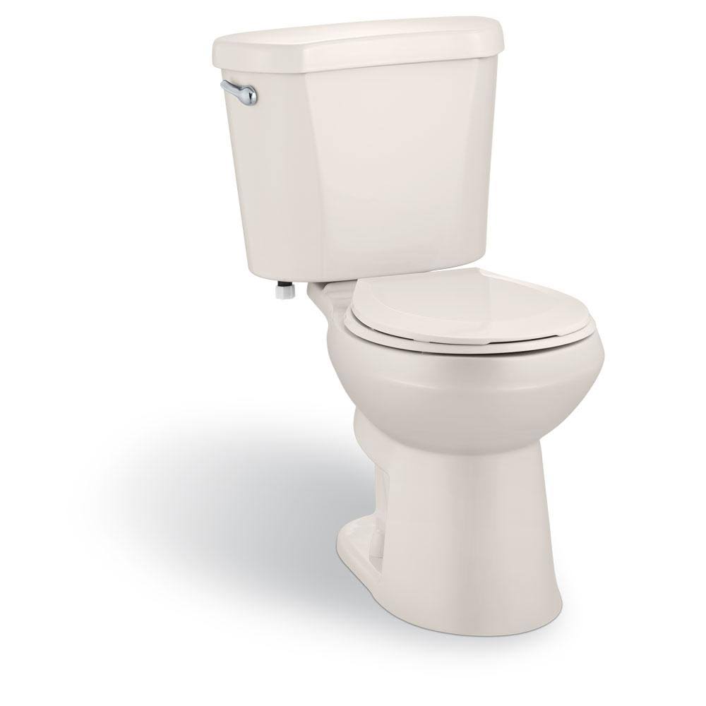 2-Piece 1.28 GPF Single Flush Round Toilet in Biscuit F4627