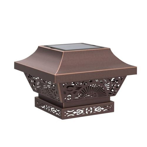 2 Pack Black Metal Solar Post Cap Lights Q37023