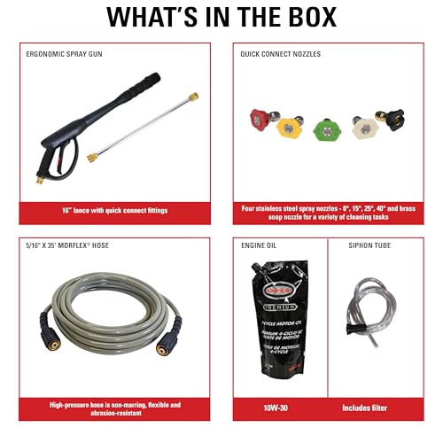4200 PSI Gas Pressure Washer, 4.0 GPM Power Washer, Honda GX390 Engine, 50-Foot Steel-Braided Hose, Aluminum Series E388245