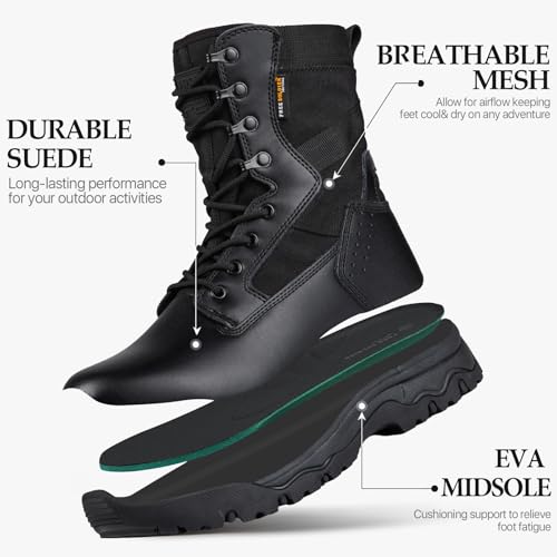 Men's Tactical Boots 8 Inches Lightweight Suede Leather Military Work Boot B61030