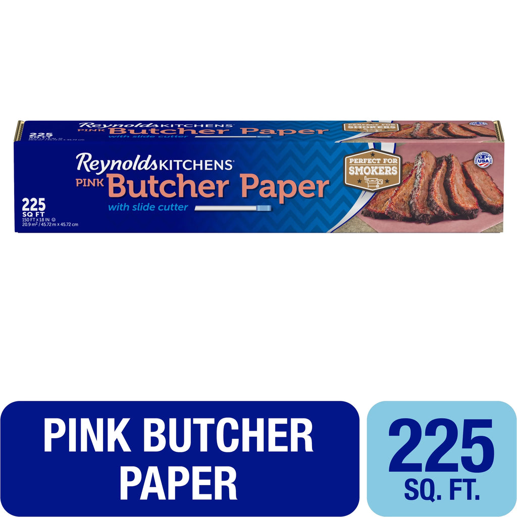 Pink Butcher Paper Wrap with Slide Cutter, 225 Square Feet Y73255