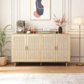 Natural Sideboard Cabinet with 4 Rattan Doors J561587