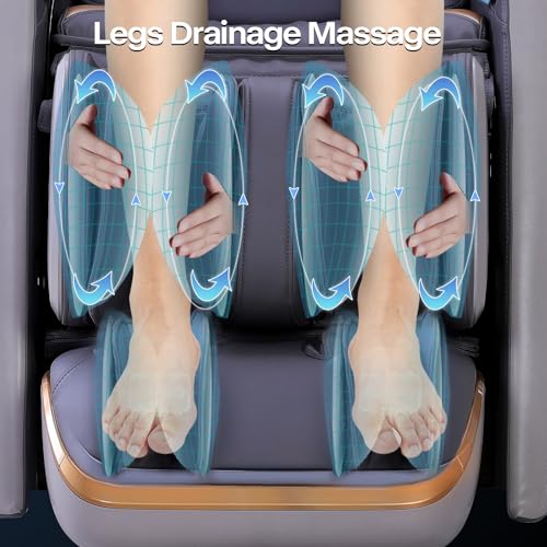 Beige 4D Massage Chair Recliner with Zero Gravity Shiatsu J615308
