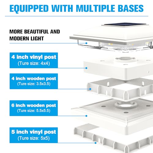 12pack Solar Post Cap Light for 4x4 5x5 6x6 Wooden Vinyl Post O50776