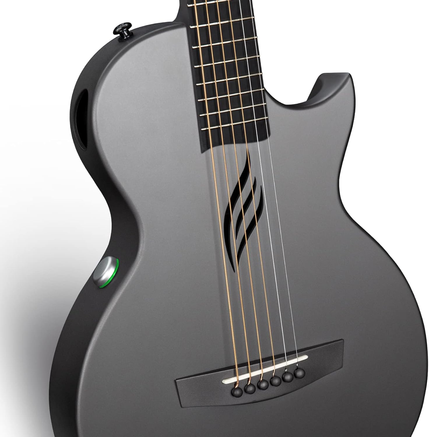 Carbon Fiber Acoustic Electric Guitar with Smart AcousticPlus 35 Inch Travel Guitar Starter Bundle Kit (Black) L805505