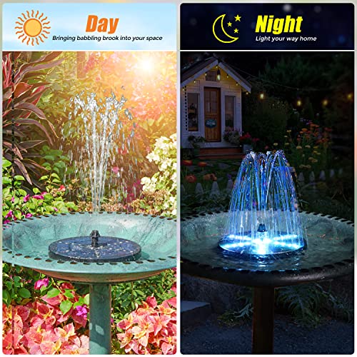 4W Solar Powered Water Fountain Pump with 4000 Battery, 7 Nozzles Z96458