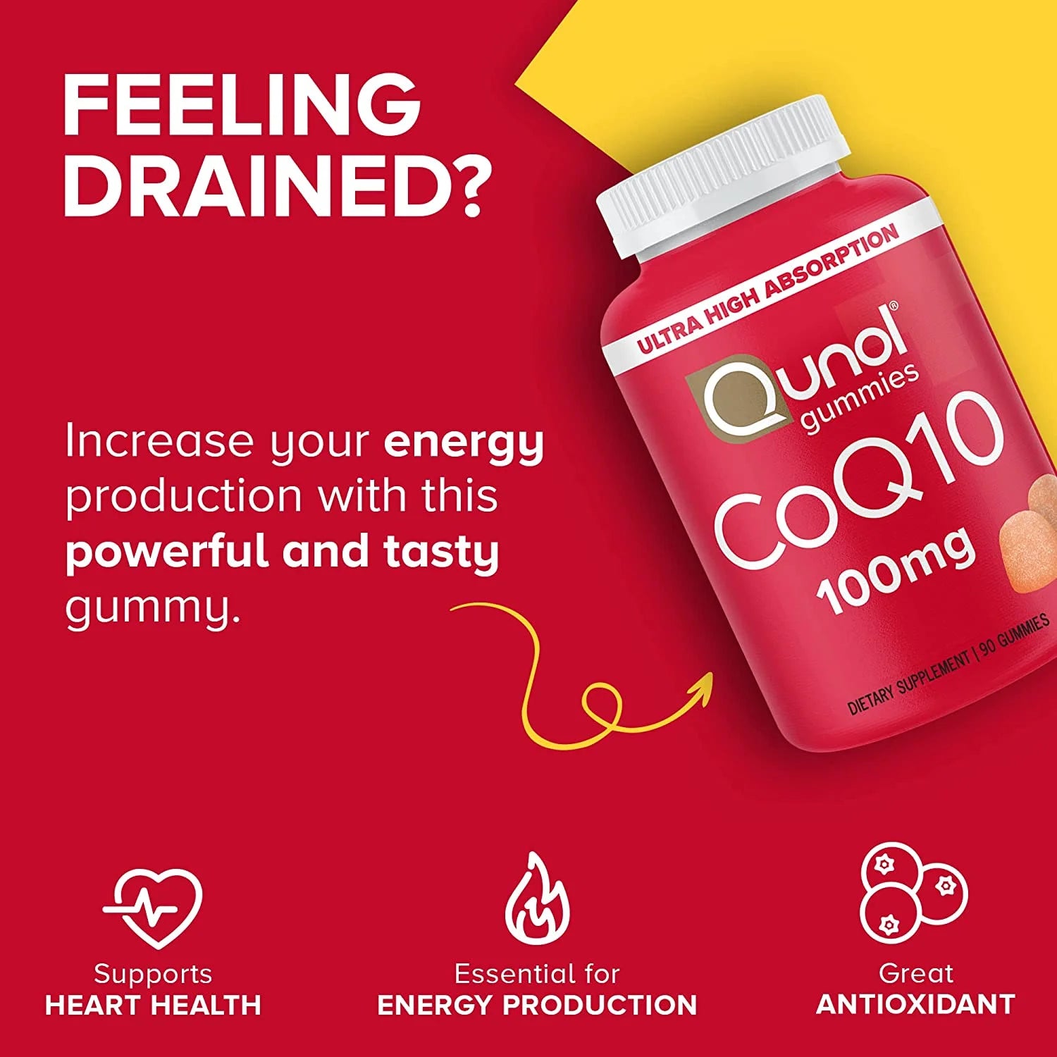 CoQ10 Gummies, 100mg, 90 Count L482621