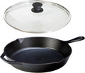 12 Inch Seasoned Cast Iron Skillet with Tempered Glass Lid F13271