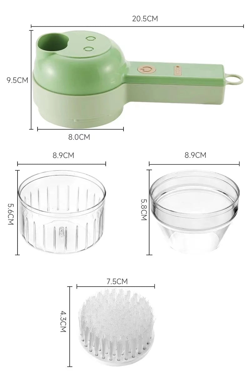 4 in 1 Mini Handheld Electric Vegetable Cutter Set Wireless Food Chopper Grinder Food Processor W111