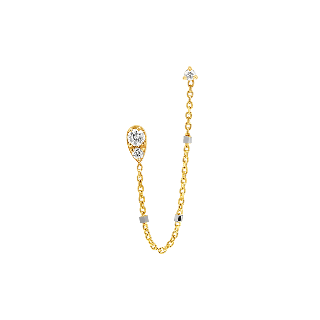 Pear Chain Duo Stud Earrings T2539