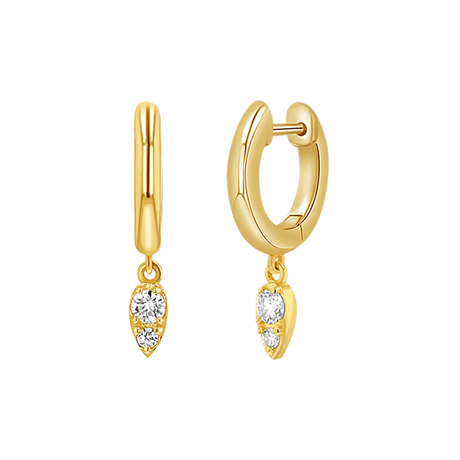 Pear Shaped Diamond Drop Huggies V94443