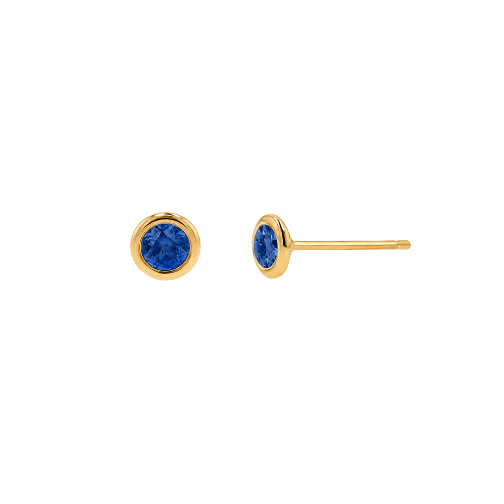 Gemstone Solitaire Bezel Stud Earrings U258294