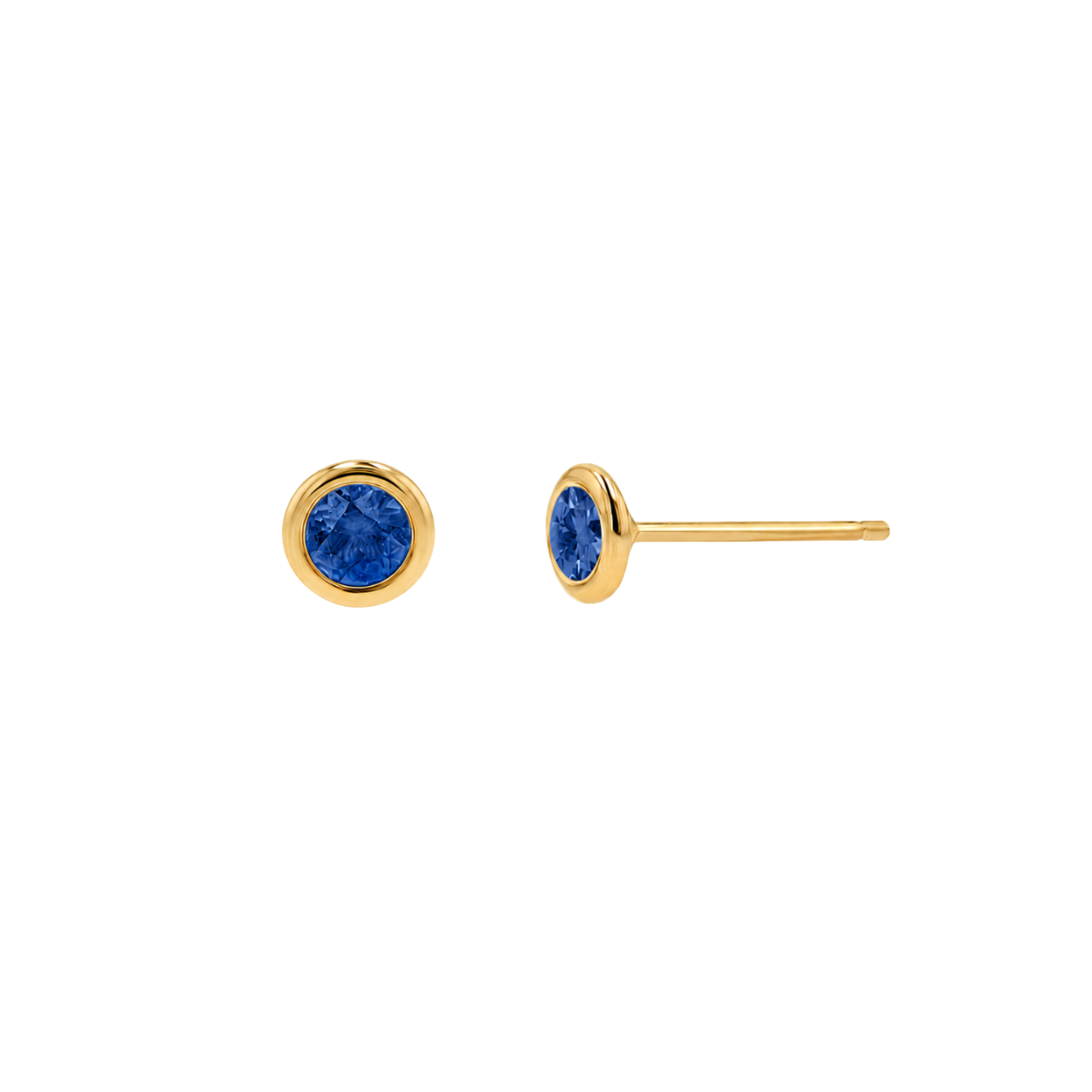 Gemstone Solitaire Bezel Stud Earrings U258294