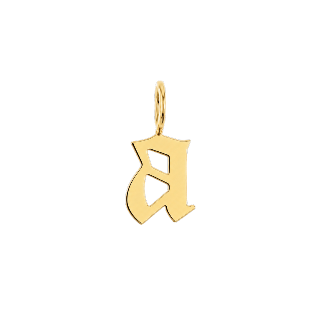 Gothic Old English Initial Letter Charm W17433