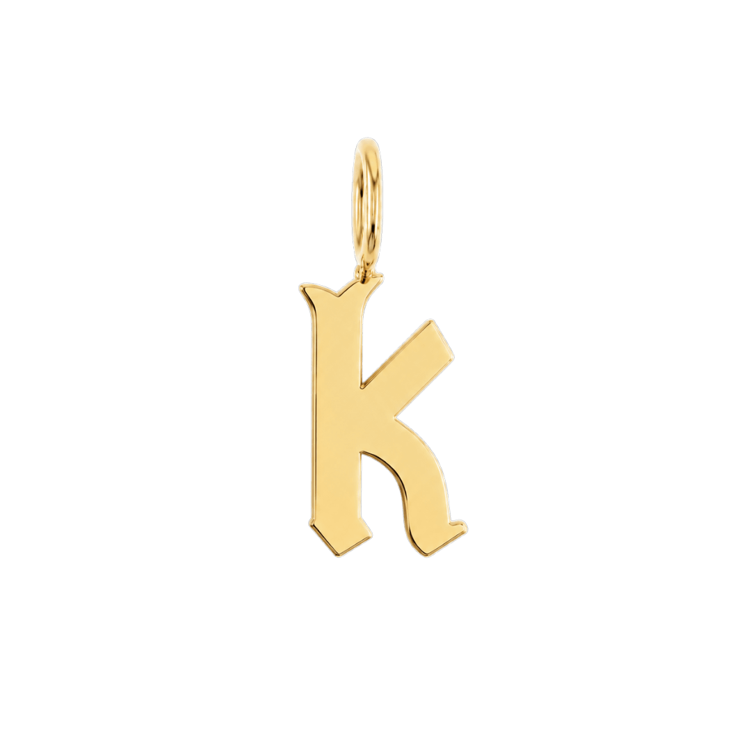 Gothic Old English Initial Letter Charm W17433