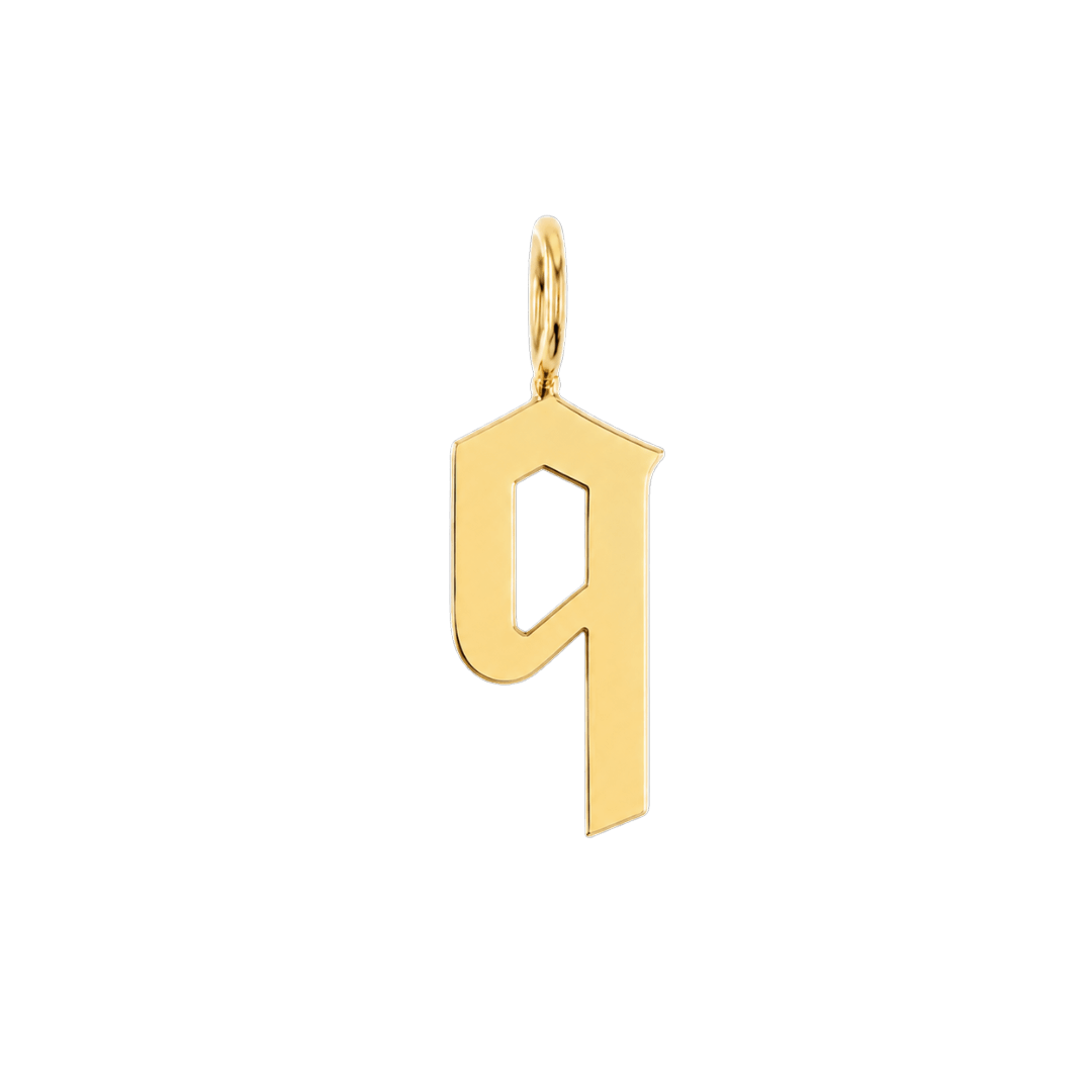 Gothic Old English Initial Letter Charm W17433