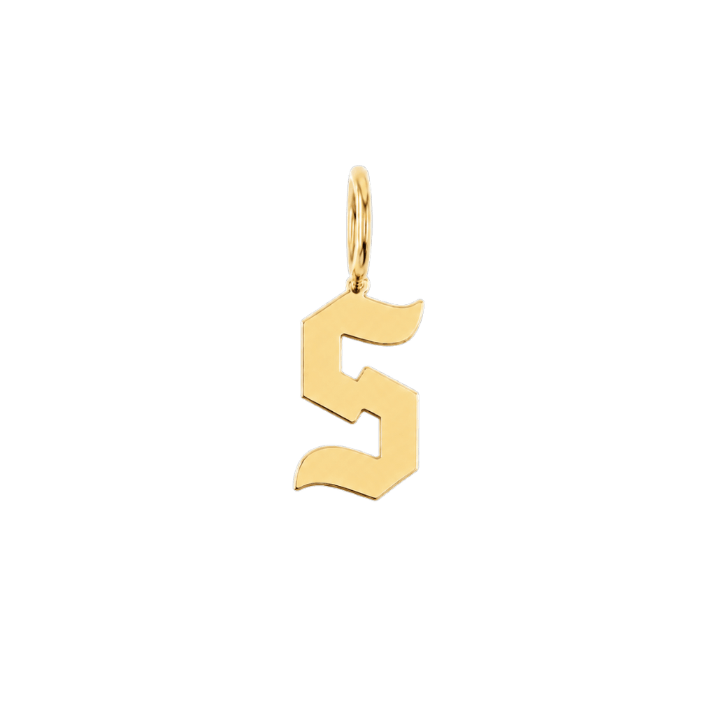 Gothic Old English Initial Letter Charm W17433
