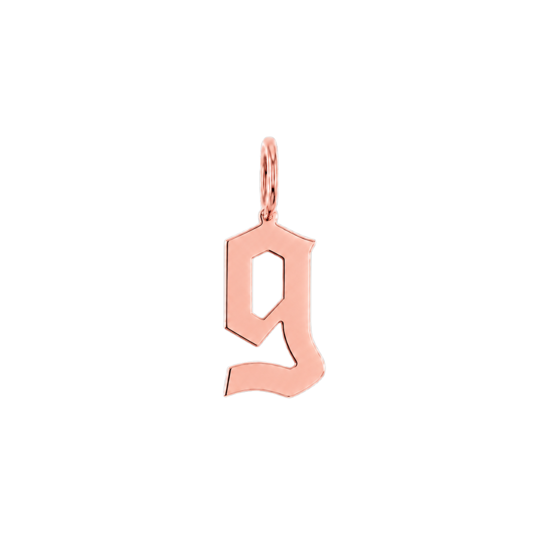 Gothic Old English Initial Letter Charm W17433