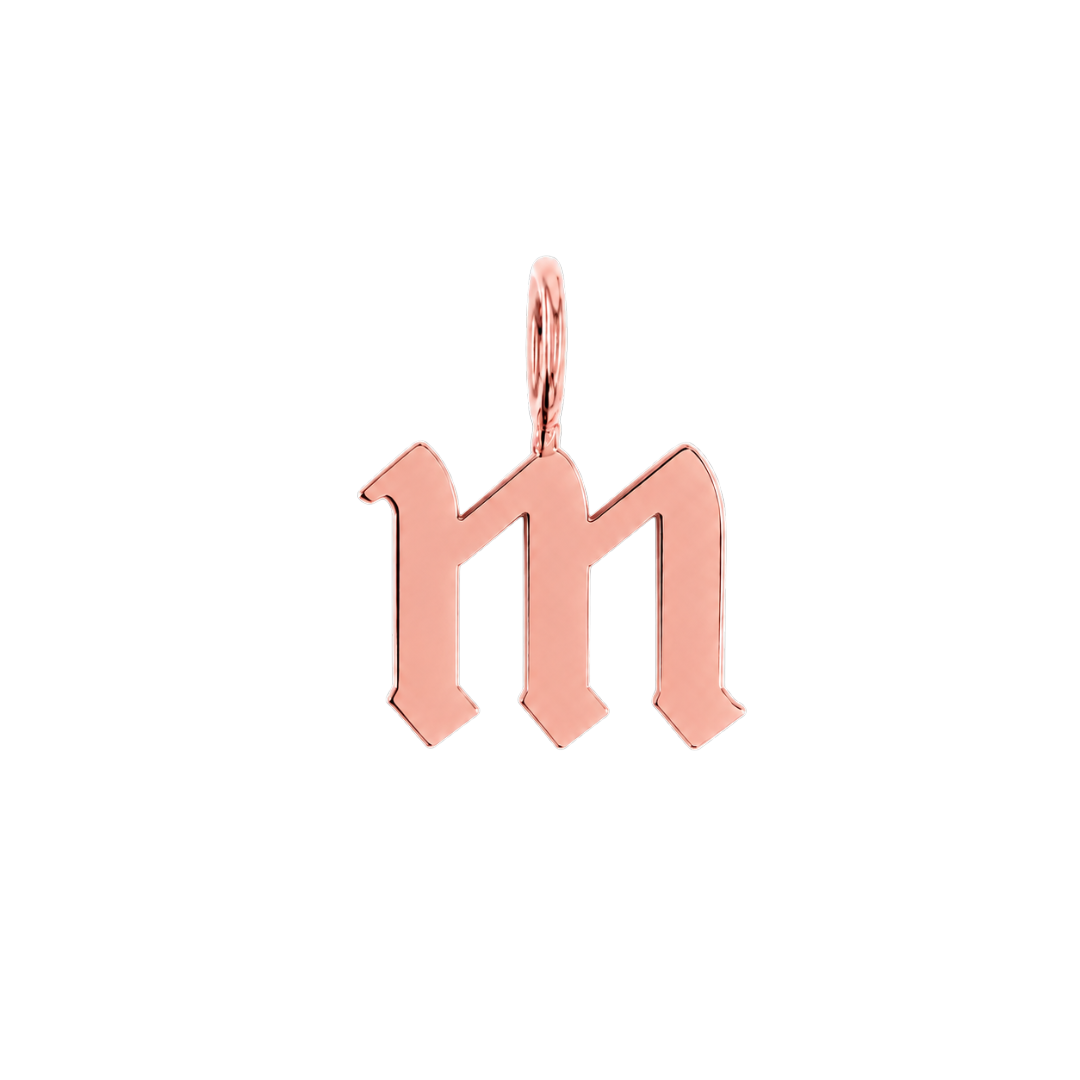 Gothic Old English Initial Letter Charm W17433